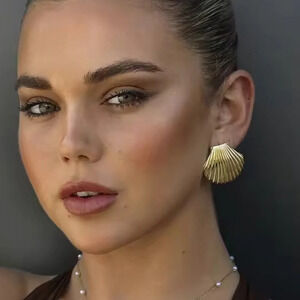 Seashell 18K Gold Stainless Steel Waterproof Earrings